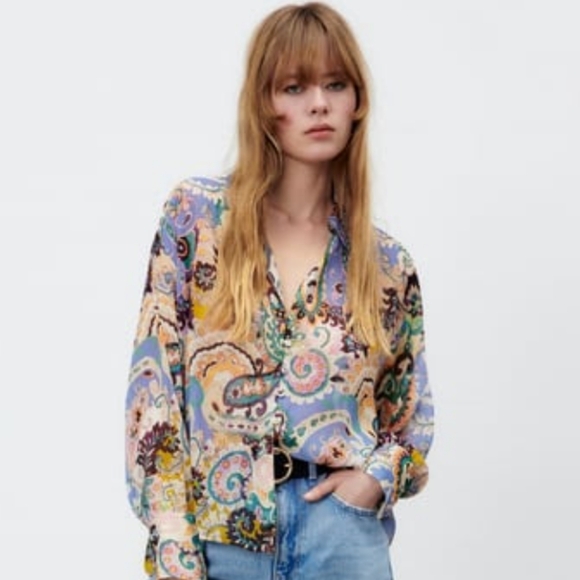 NWT Zara printed shirt Small - Picture 1 of 7